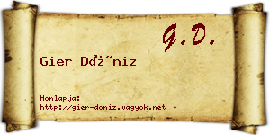 Gier Döniz névjegykártya